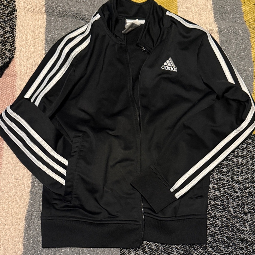 Adidas Black Jacket with White Accents